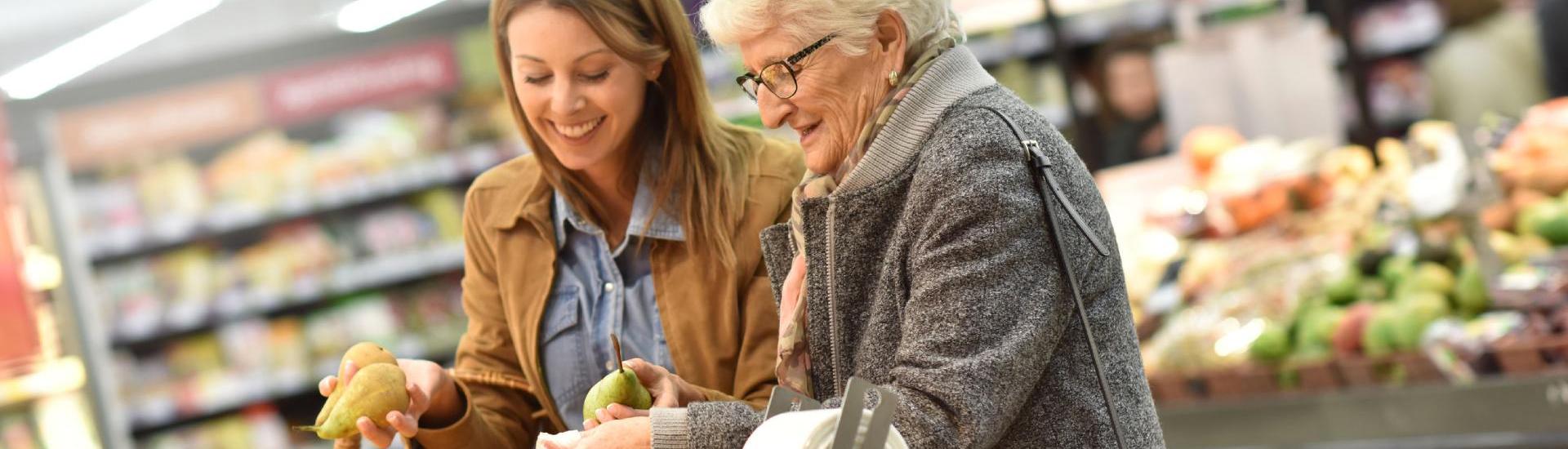 aide aux courses, seniors et aide a domicile