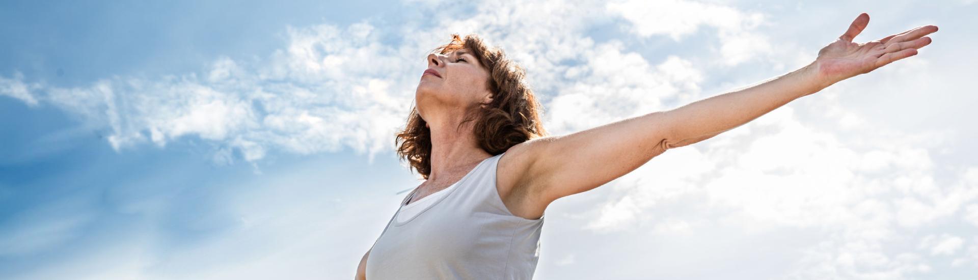 femme qui respire