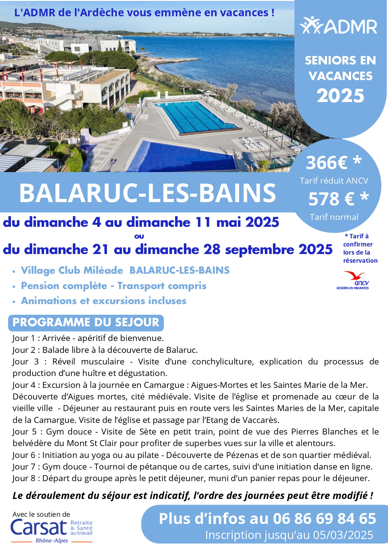 programme seniors en vacances admr 